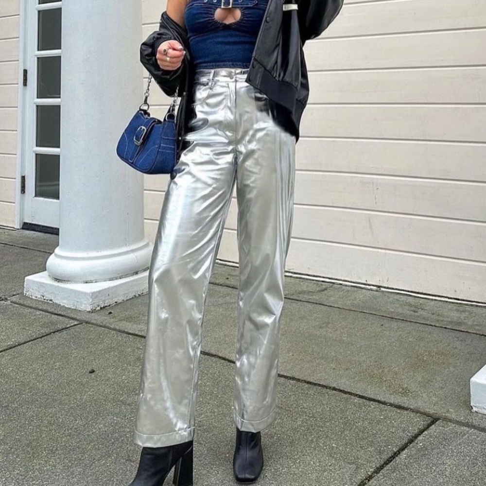 Amy Lynn Silver Metallic Lupe Pants - Picture 11 of 15